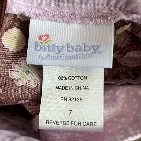 •American Girl• RETIRED Bitty Baby Floral/Bunny Pattern Dress - Size 7 - Picture 2 of 9